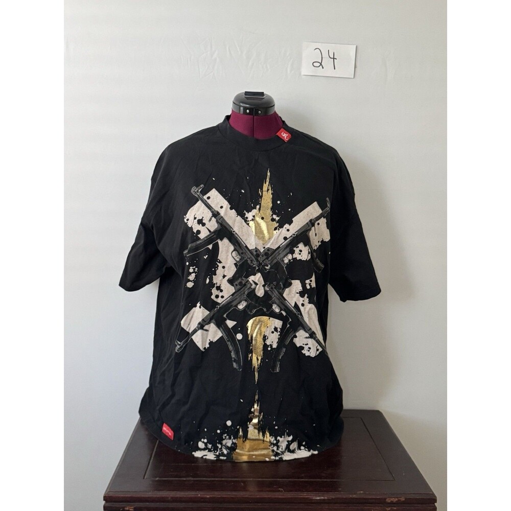 Kallusive XXL Graphic T Shirt Black Double Sided Streetwear Made USA Cotton